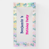 キュート恐竜のロアボーイハッピーバースデーパーティー 横断幕 (縦)