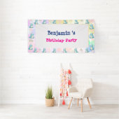 キュート恐竜のロアボーイハッピーバースデーパーティー 横断幕 (インサイチュ)