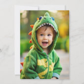 キュート恐竜のローアルボーイ誕生日 招待状 (裏面)