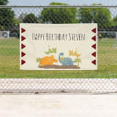 キュート恐竜の先史時代の野生生物誕生日 横断幕 (インサイチュ)