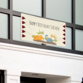 キュート恐竜の先史時代の野生生物誕生日 横断幕 (ビルの外側)