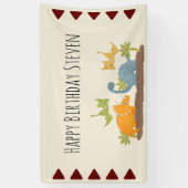 キュート恐竜の先史時代の野生生物誕生日 横断幕 (縦)