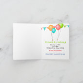 キュート恐竜の少年の名前&年齢誕生日招待状 カード (内部)