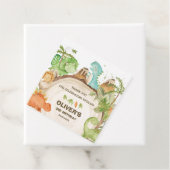 キュート恐竜の少年誕生日緑の葉Tレックス フェイバータグ (インサイチュ)