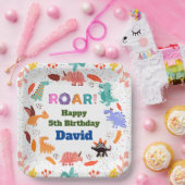 キュート恐竜をテーマにした誕生日パーティー紙プレート ペーパープレート (パーティー)