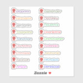 キュート恐竜カスタムの名前の複数のスタンプ シール (シート)