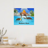 キュート恐竜カスタム文字ポスター ポスター (キッチン)