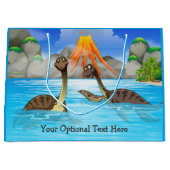 キュート恐竜カスタム文字大抱き枕 ラージペーパーバッグ (正面)