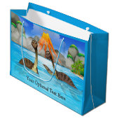 キュート恐竜カスタム文字大抱き枕 ラージペーパーバッグ (正面アングル)