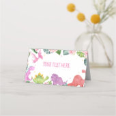 キュート恐竜ガールバースデーパーティー座席表 プレイスカード (裏面)