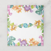 キュート恐竜ガール誕生日座席表 プレイスカード (外部開封)