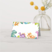 キュート恐竜ガール誕生日座席表 プレイスカード (裏面)