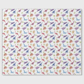 キュート恐竜キッドディノ誕生日ギフト ラッピングペーパー (フラット)