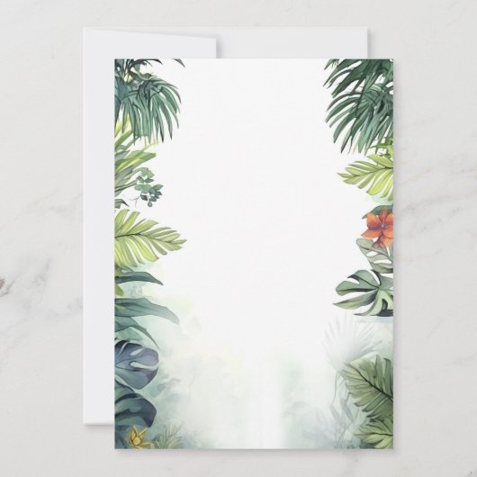 キュート恐竜クール男の赤ちゃんシャワー 招待状 (裏面)