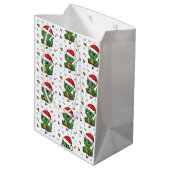 キュート恐竜サンタハットクリスマス抱き枕 ミディアムペーパーバッグ (裏面アングル)