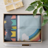 キュート恐竜ショベルトラクタのレインボー誕生日 薄葉紙 (ギフト)