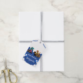 キュート恐竜ショベルトラクター誕生日 ギフトタグ (より糸付き)