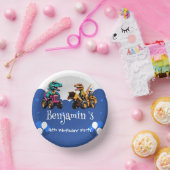 キュート恐竜ショベルトラクター誕生日 ペーパーボウル (パーティー)