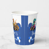 キュート恐竜ショベルトラクター誕生日 紙コップ (右)