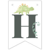 キュート恐竜ジャングルウォーターカラーボーイハッピーバースデー バンティングフラッグ (第2の旗)