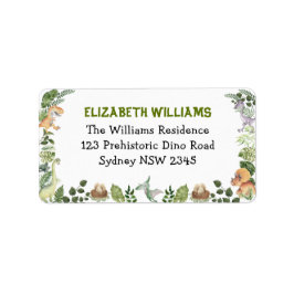 キュート恐竜ジャングルグリーンリー差出人住所 ラベル