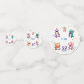 キュート恐竜ジャングルスクール子供の誕生日パーティーボー コンフェッティ (裏面)