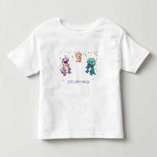 キュート恐竜ジャングルスクール子供の誕生日パーティーボー トドラーTシャツ