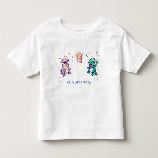 キュート恐竜ジャングルスクール子供の誕生日パーティーボー トドラーTシャツ (正面)