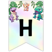 キュート恐竜ジャングルスクール子供の誕生日パーティーボー バンティングフラッグ (第2の旗)