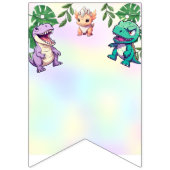 キュート恐竜ジャングルスクール子供の誕生日パーティーボー バンティングフラッグ (第1の旗)