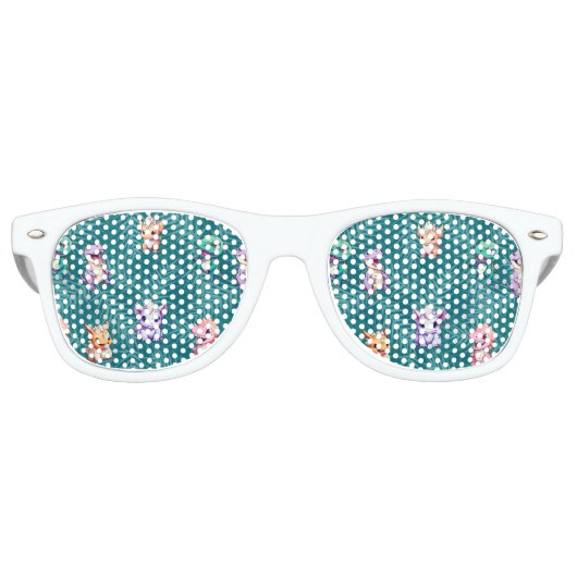 キュート恐竜ジャングルスクール子供の誕生日パーティーボー レトロサングラス (正面)