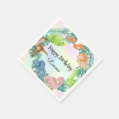 キュート恐竜ジャングルスクール子供の誕生日パーティー スタンダードカクテルナプキン (角)