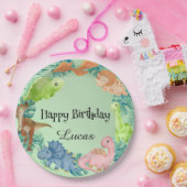 キュート恐竜ジャングルスクール子供の誕生日パーティー ペーパープレート (パーティー)