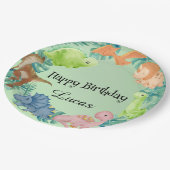 キュート恐竜ジャングルスクール子供の誕生日パーティー ペーパープレート (アングル)