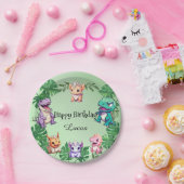 キュート恐竜ジャングルスクール子供の誕生日パーティー ペーパープレート (パーティー)