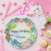 キュート恐竜ジャングルスクール子供の誕生日パーティー ペーパープレート (パーティー)