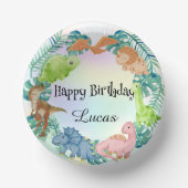 キュート恐竜ジャングルスクール子供の誕生日パーティー ペーパーボウル (正面)