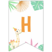 キュート恐竜ジャングルハッピーバースデーパーティー バンティングフラッグ (第2の旗)