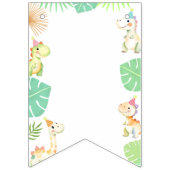 キュート恐竜ジャングルハッピーバースデーパーティー バンティングフラッグ (第1の旗)