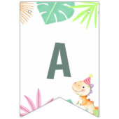 キュート恐竜ジャングルハッピーバースデーパーティー バンティングフラッグ (第3の旗)