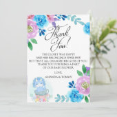 キュート恐竜ティーカップベビーシャワーサンキューカード サンキューカード (スタンド正面)