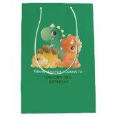 キュート恐竜テーマ誕生会 ミディアムペーパーバッグ (正面)