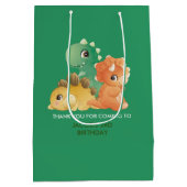 キュート恐竜テーマ誕生会 ミディアムペーパーバッグ (裏面)