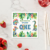 キュート恐竜テーマ1stバースデーボーイウォータースカラー スタンダードカクテルナプキン (インサイチュ)