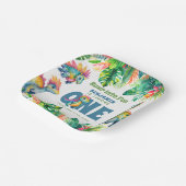 キュート恐竜テーマ1stバースデーボーイウォータースカラー ペーパープレート (傾斜あり)