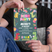 キュート恐竜ディノ1歳のパーティー 招待状