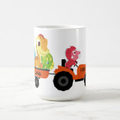 キュート恐竜トラクターボーイ新学期誕生日 コーヒーマグカップ (中央)