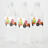 キュート恐竜トラクターボーイ新学期誕生日 ペットボトルラベル (ボトル)
