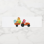 キュート恐竜トラクターボーイ新学期誕生日 ペットボトルラベル (シングルラベル)