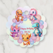 キュート恐竜バルーンスクール子供の誕生日パーティー フェイバータグ (裏面)